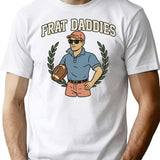 Frat Daddies Football Club T-Shirt - Retro Graphic Tee for Men & Women - White