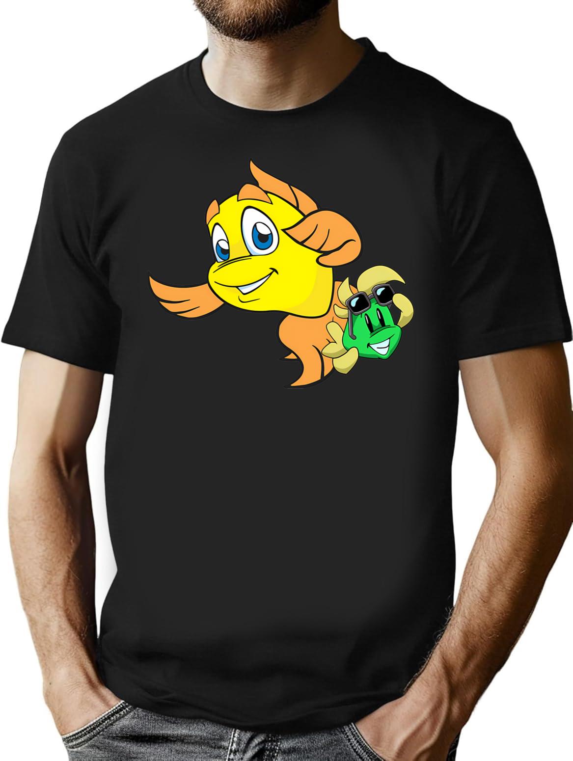 Freddi Fish T-Shirt - Retro Graphic Tee for Men & Women - Black