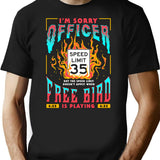 Free Bird I'M Sorry Officer Meme T-Shirt for Men & Women, T-Shirts Graphic Tee - Black
