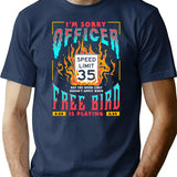 Free Bird I'm Sorry Officer Meme T-Shirt - Navy