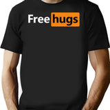 Free Hugs T-Shirt - Retro Graphic Tee for Men & Women - Black