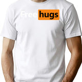 Free Hugs T-Shirt - Retro Graphic Tee for Men & Women - White