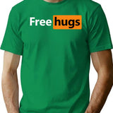 Free Hugs T-Shirt - Retro Graphic Tee for Men & Women - Green