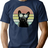 French Bulldog Lovers 80s Style Vintage T-Shirt - Navy