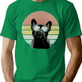 French Bulldog Lovers 80s Style Vintage T-Shirt - Green