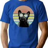 French Bulldog Lovers 80S Style Vintage T-Shirt for Men & Women, T-Shirts Graphic Tee - Blue