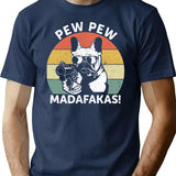 French Bulldog Pew Pew Madafakas Crazy Pew Vintage (1) T-Shirt for Men & Women, T-Shirts Graphic Tee - Navy