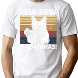 French Bulldog Pew Pew Madafakas Crazy Pew Vintage T-Shirt - White