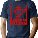 French Stress - Retro And Humorous French Press Coffee Maker T-Shirt - Navy