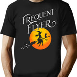 Frequent Flyer Funny Halloween Witch T-Shirt - Sarcastic Humor Graphic Tee - Black