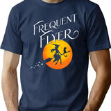 Frequent Flyer Funny Halloween Witch T-Shirt - Sarcastic Humor Graphic Tee - Navy