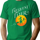 Frequent Flyer Funny Halloween Witch T-Shirt - Sarcastic Humor Graphic Tee - Green