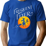 Frequent Flyer Funny Halloween Witch T-Shirt - Sarcastic Humor Graphic Tee - Blue