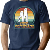 Fresno Nightcrawlers - Retro Cryptid Gift T-Shirt - Navy