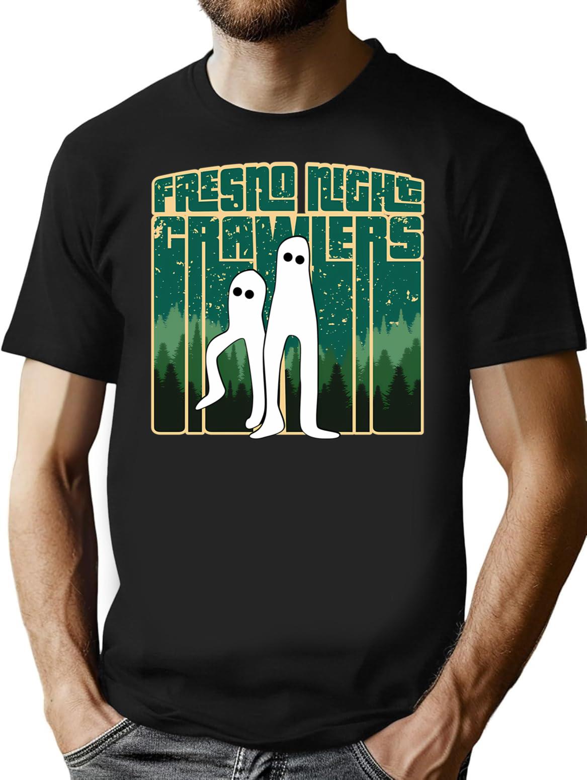 Fresno Nightcrawlers - Retro Haunted Pants Cryptid Gift T-Shirt - Black