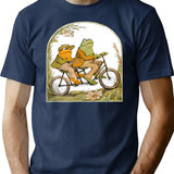 Frog And Toad (1) T-Shirt - Retro Graphic Tee for Men & Women - Navy