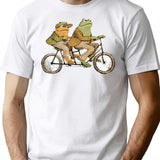 Frog And Toad T-Shirt - Retro Graphic Tee for Men & Women - White