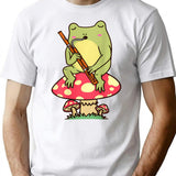 Frog On Mushroom Bassoon Player Bassoonist T-Shirt - White