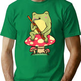 Frog On Mushroom Bassoon Player Bassoonist T-Shirt - Green