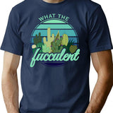 Fucculent Cactus - Cool And Cute Design T-Shirt - Navy