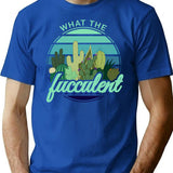 Fucculent Cactus - Cool And Cute Design T-Shirt - Blue