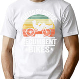 Fueled By Coffee And Recumbents Bikes Funny Recumbent Bike T-Shirt - White