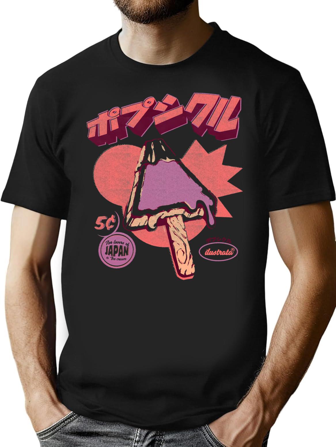Fuji Ice Pop T-Shirt - Retro Graphic Tee for Men & Women - Black