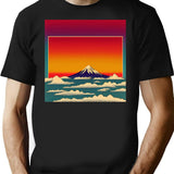 Fujiama Vintage T-Shirt - Retro Graphic Casual Tee - Black