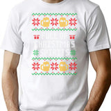 Full Of Christmas Spirits - Funny Alcohol Ugly Christmas Sweater T-Shirt - White