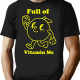 Full Of Vitamin Me Lemon Vintage Design T-Shirt - Black