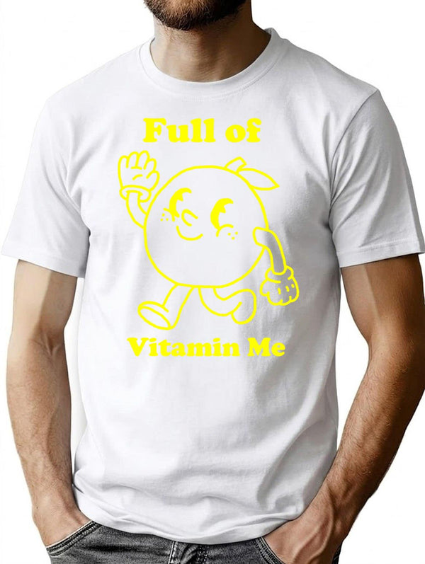 Full Of Vitamin Me Lemon Vintage Design T-Shirt for Men & Women, T-Shirts Graphic Tee - White
