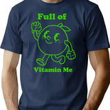 Full Of Vitamin Me Lime Vintage Design T-Shirt - Navy