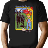 Fun At The Farm T-Shirt - Retro Graphic Tee for Men & Women - Black