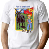 Fun At The Farm T-Shirt - Retro Graphic Tee for Men & Women - White