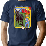 Fun At The Farm T-Shirt - Retro Graphic Tee for Men & Women - Navy