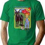Fun At The Farm T-Shirt - Retro Graphic Tee for Men & Women - Green