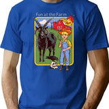 Fun At The Farm T-Shirt - Retro Graphic Tee for Men & Women - Blue