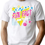 Fun Fact I Dont Care Washed Out Retro 80s Style T-Shirt - White