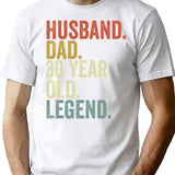 Funny 30th Birthday For Men Vintage Dad Born In 1994 Husband T-Shirt - White
