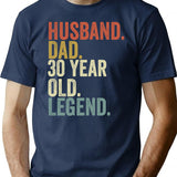 Funny 30th Birthday For Men Vintage Dad Born In 1994 Husband T-Shirt - Navy