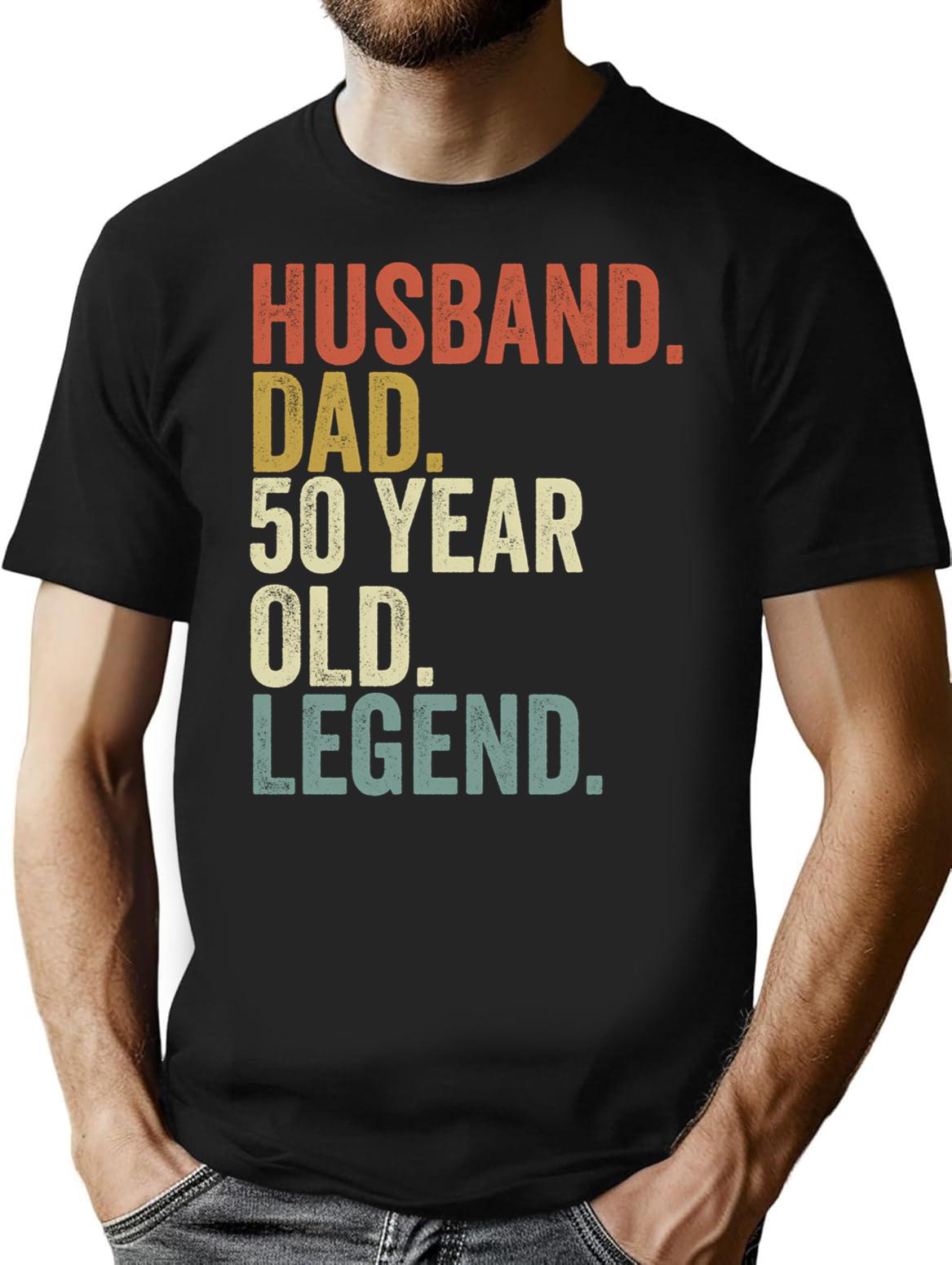 Funny 50th Birthday For Men Vintage Dad Born In 1974 Husband T-Shirt - Black
