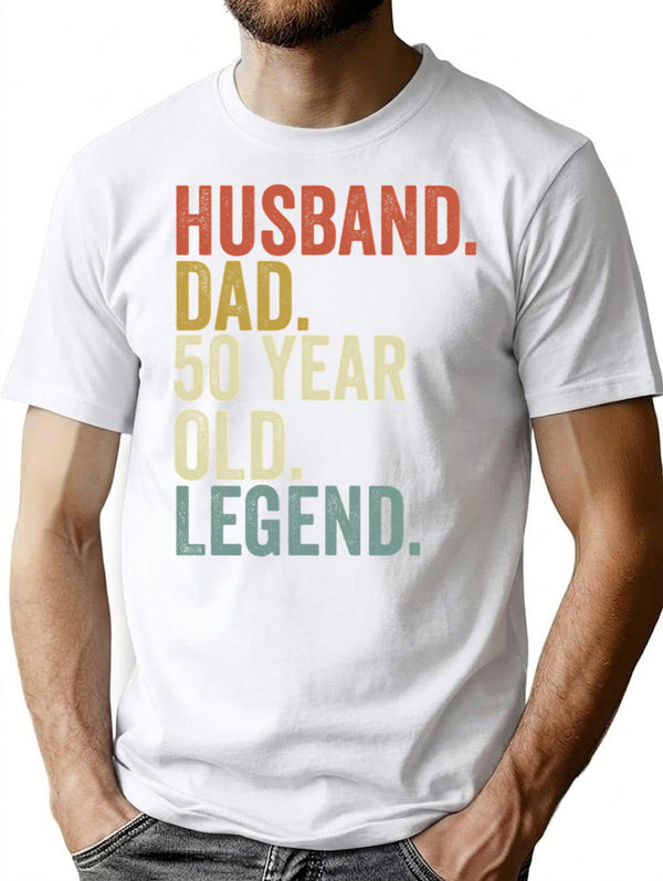 Funny 50Th Birthday For Men Vintage Dad Born In 1974 Husband T-Shirt for Men & Women, T-Shirts Graphic Tee - White