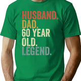 Funny 60th Birthday For Men Vintage Dad Born In 1964 Husband T-Shirt - Green