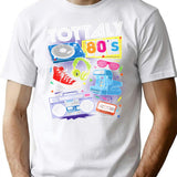 Funny 80s Retro Shirt 1980s Party Tshirt Turntable Cassette T-Shirt - White