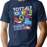 Funny 80s Retro Shirt 1980s Party Tshirt Turntable Cassette T-Shirt - Navy