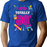 Funny 80s Retro Tee 1980s Party Shirt Turntable Cassette I Love The 80s Retro Style - Blue