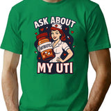Funny Ask About My Uti Retro Nurse T-Shirt - Green