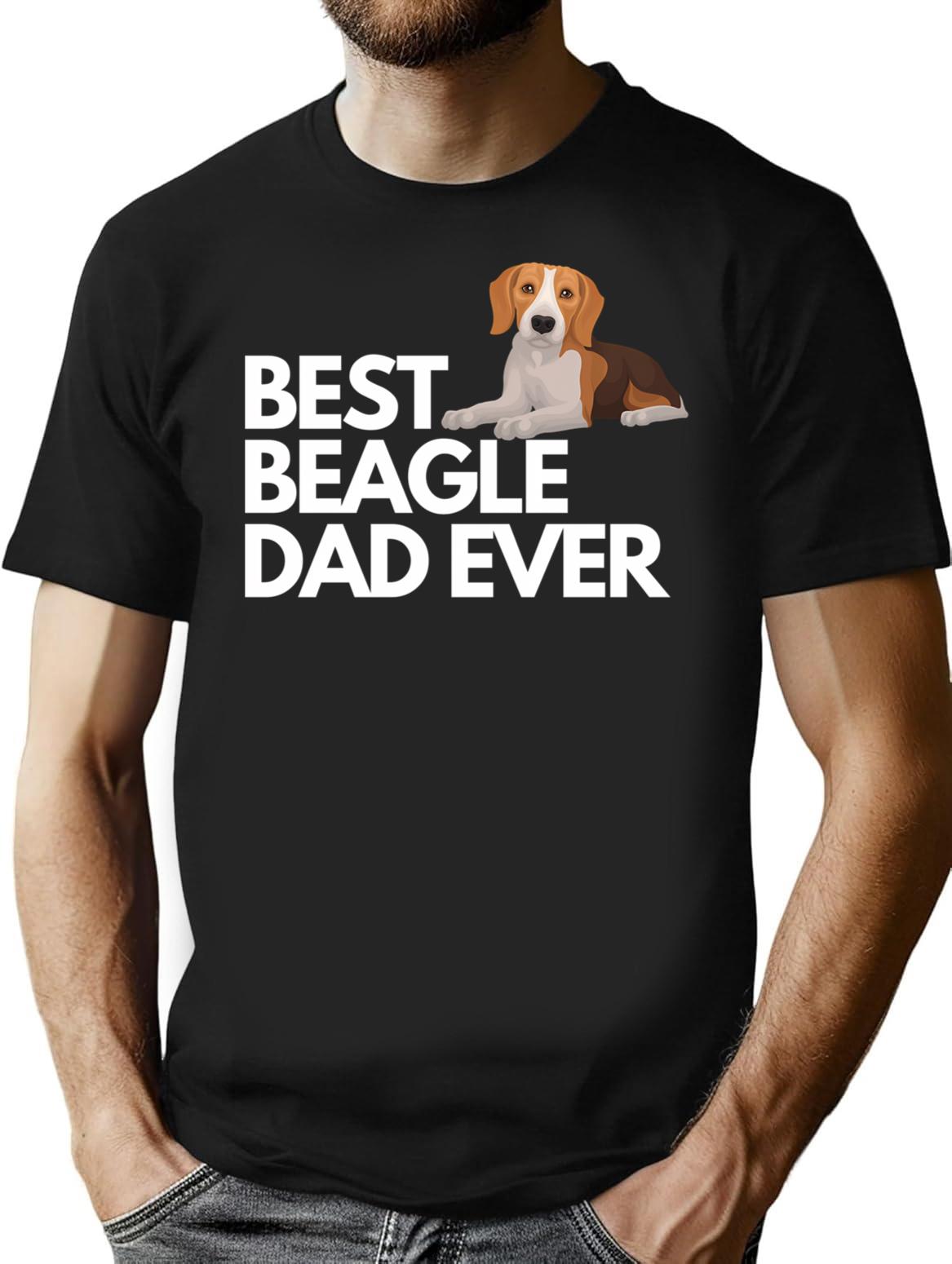 Funny Beagle Dad Saying Best Beagle Dad Ever T-Shirt - Black
