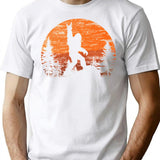Funny Bigfoot Rock Roll Retro Moon Forest Sasquatch Believers T-Shirt - White