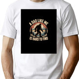 Funny Bigfoot Vintage Dad Design T-Shirt - Retro Graphic Casual Tee - White